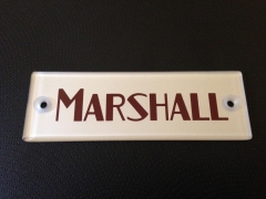 Marshall block logo silver/red, plexi