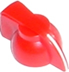 pointer knob red, chicken head style, push on