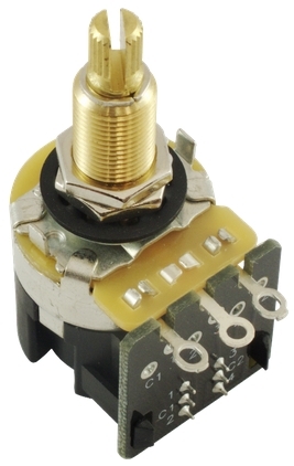 Gitarren Potentiometer CTS 500K log, DPDT Push-Pull, lange Achse