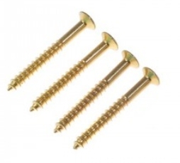 Neck Plate Screw for Strat & Telecaster Guitar, gold, 4 p.