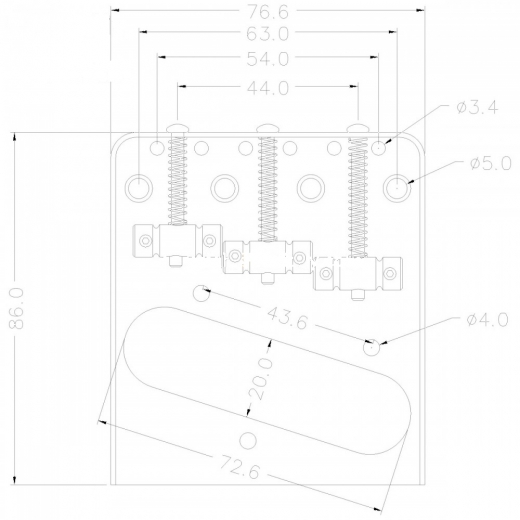 Brcke fr Telecaster Vintage Style, verchromt