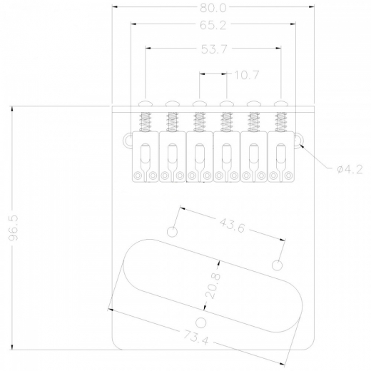 Brcke fr Telecaster modern Style, schwarz