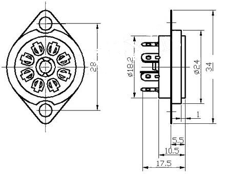 8 pin, Keramik Oktalfassung mit Ltsen RIMLOCK