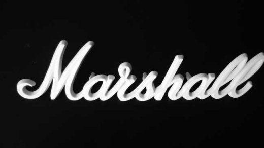 Marshall® Logo, nameplate, white 15cm
