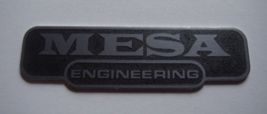 Mesa Boogie Engineering amp & cab name plate, mini