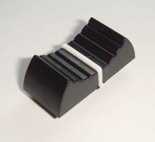 Slide control knob, black with white line 24 mm