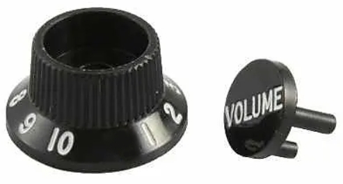 Capuchon + bouton de potentiomtre Fender S-1, noir