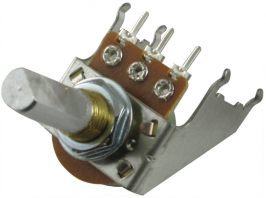Fender style Potentiometer Snap-in 100K lin, D-Achse