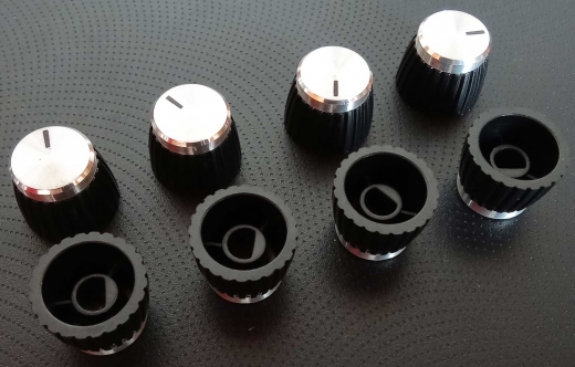 Marshall Potiknopf silber cap D-Achse zum Aufstecken, 8 St.