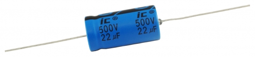 AXIAL ELECTROLYTIC CAPACITOR, 22 µF @ 500 VDC, ILLINOIS