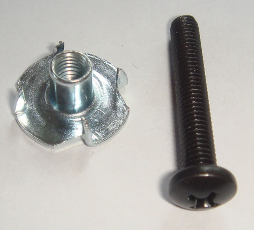 speaker mounting screws with t-nuts, 1-1/4 black oxide