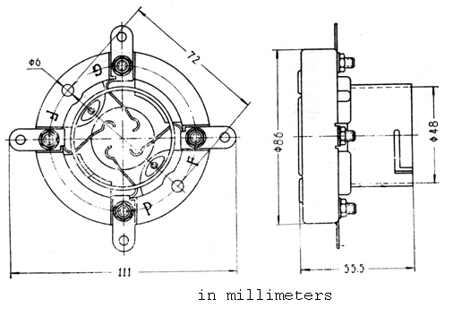 4 pin Keramik Rhrenfassung, Bayonet fr 211, 845