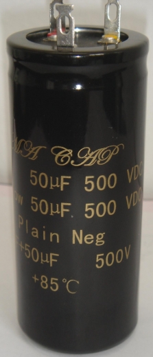 RADIAL CAPACITOR, ELECTROLYTIC, 100 + 100 F / 500 VDC