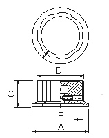 Knopf fr Effektgerte mit Alu-Einlage, klein