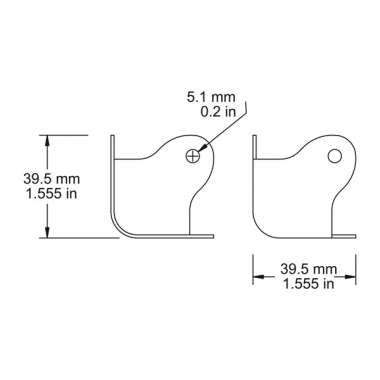 Schutzecke fr Verstrker, verchromt, 2-leg Version