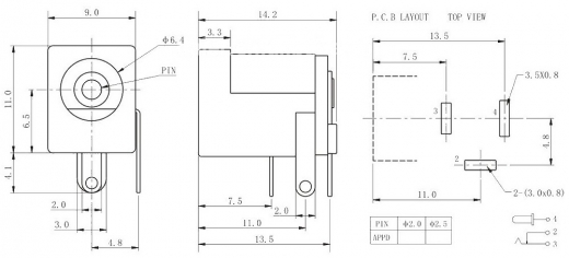 DC Buchse 2,1 mm Fasssteckerbuchse