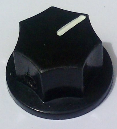 Potiknopf classic, Geriffelt, schwarz