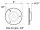 Recessed 1/4" Jack Ferrule , jack plate