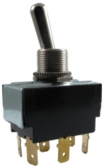 Carling Toggle Switch, DPDT, 3 Position, On-Off-On