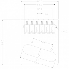 Brcke fr Telecaster modern Style, schwarz