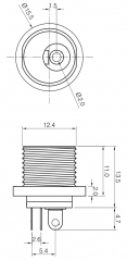 DC Power Jack insulated, panel mount