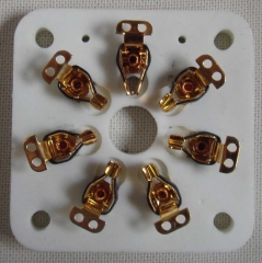 7 pin septar tube socket, gold pins, ceramic, 6C33C, 6C33