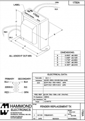 Reverb driver transformer for Fender