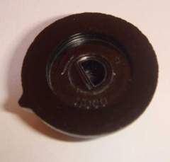 Davies Black plastic control knob, D-shaft
