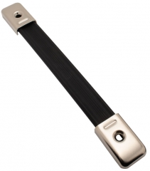 strap handle, black, with nickel caps