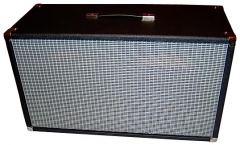 Fender style Speaker cabinet 2x12 silver-black grill / black tolex