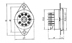 Support de Tube Cramique 9 Pins