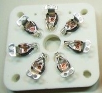 7 pin septar tube socket, ceramic, 6A6, 813