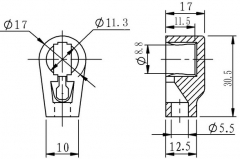 Bouchon danode en cramique pour 807, 614B tube anode