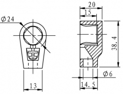 Bouchon danode en cramique 14mm pour tube anode