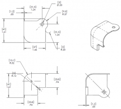 metal amp corners, black, 2 leg version with lip