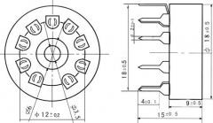 9-pin ceramic tube socket
