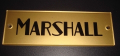 Marshall gold block logo plaque / name plate, plexi