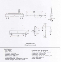 Alpha slide pot 1M linear, 60mm