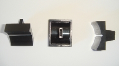 Slide control knob, black with white line 20 x 17 mm
