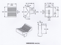 Slide control knob, black with white line 20 x 17 mm