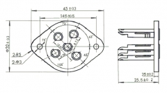 Europa Tube Socket 5-pin DA30, ML6