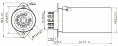 9-pin gold plated tube socket, solder lugs, with skirt + shield