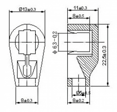 Bouchon danode en cramique pour EL519, EL504 tube anode