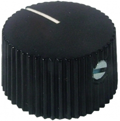 Fender style vintage barrel black knob