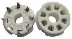 8-pin tube socket, ceramic, pc-mount